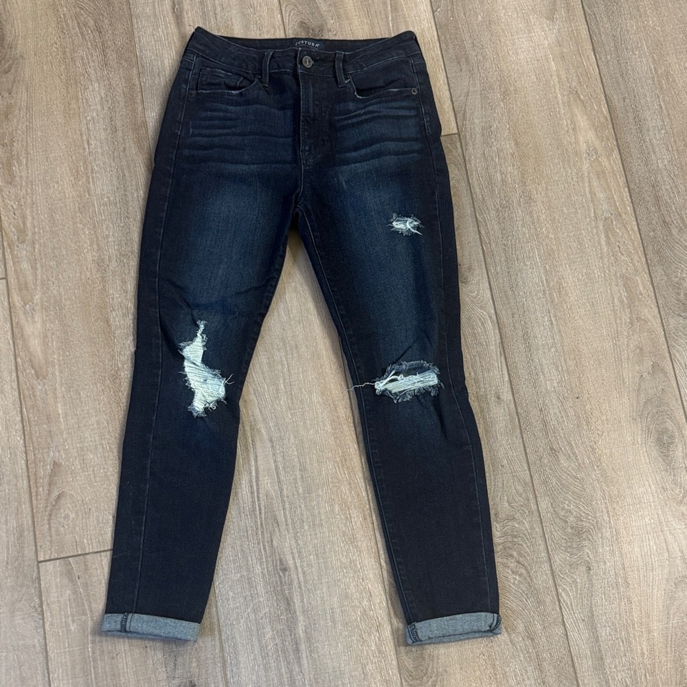 Just USA Distressed Ankle Jeans